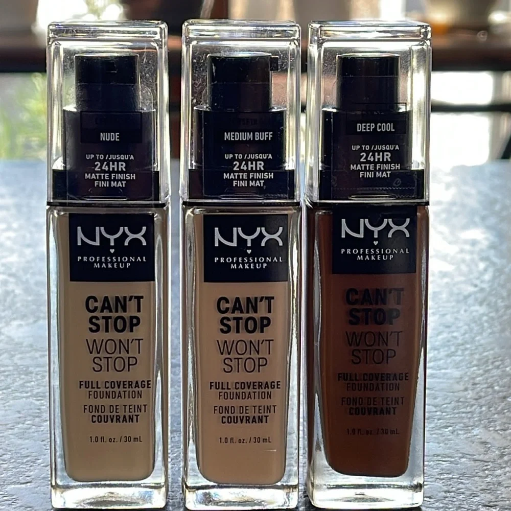 NYX Can’t Stop Won’t Stop Full Cover Foundation Nude, Medium Buff or Deep Cool